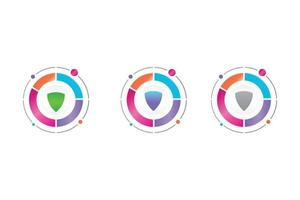 security shield icon in circle diagram vector