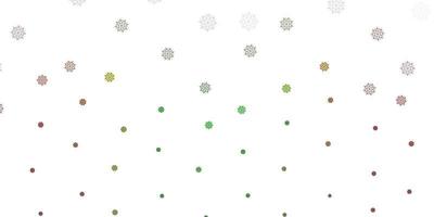 Light green red vector texture with bright snowflakes