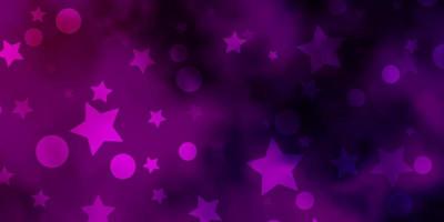 plantilla de vector rosa púrpura claro con círculos estrellas ilustración colorida con puntos degradados textura de estrellas para cortinas de persianas de ventana