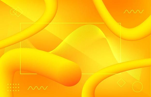 3D Yellow Fluid Background