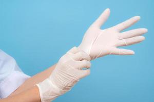 Hands in sterile gloves Nurse or doctor