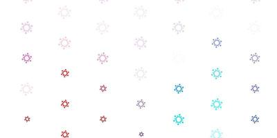 Light Blue Red vector pattern with coronavirus elements