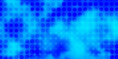 Fondo de vector azul oscuro con ilustración de puntos con conjunto de patrón de esferas abstractas de colores brillantes para cortinas de papel tapiz