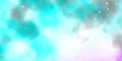 plantilla de vector azul rosa claro con estrellas de neón ilustración decorativa con estrellas en patrón de plantilla abstracta para folletos de anuncios de año nuevo