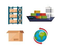set of delivery logistic service icons