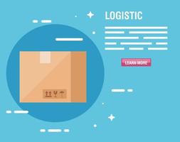 Servicio logístico de entrega con paquete de caja. vector