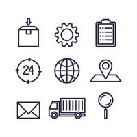 set of delivery logistic service icons vector