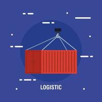 delivery logistic service with container vector