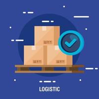 Servicio logístico de entrega con cajas de cartón. vector