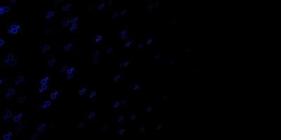 Dark BLUE vector pattern with feminism elements