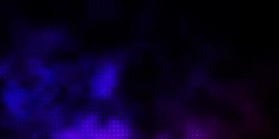 telón de fondo de vector púrpura oscuro con puntos brillo ilustración abstracta con patrón de gotas de colores para sitios web