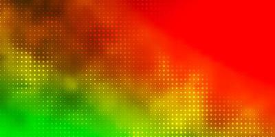 Fondo de vector rojo verde claro con puntos Ilustración abstracta con manchas de colores en el patrón de estilo de la naturaleza para sitios web