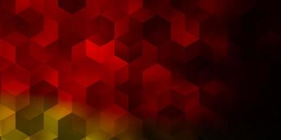 Dark Green Red vector pattern with colorful hexagons
