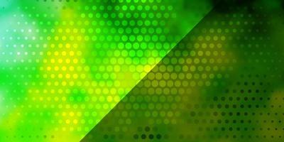 Fondo de vector amarillo verde claro con círculos ilustración abstracta con manchas de colores en estilo de la naturaleza nueva plantilla para su libro de marca
