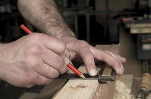 woodworker and red pencil photo