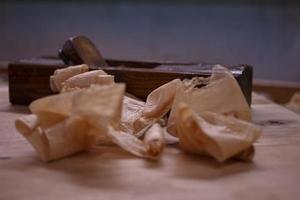 Plane and shavings photo