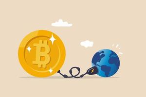 Cryptocurrency sustainability problem concept vector