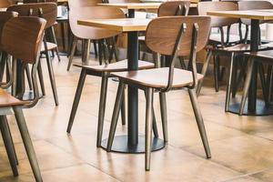EMPTY TABLE TOP IN CAFE OR RESTAURANT photo