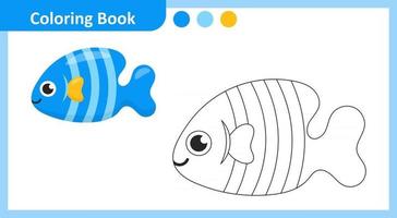 Coloring Book Fish vector