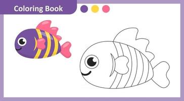 Coloring Book Fish vector