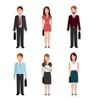 bundle of elegant business people vector