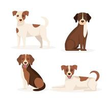 group of dogs animals icons vector