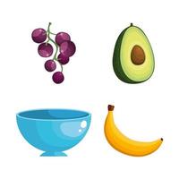 set of vegetables and fruits vector