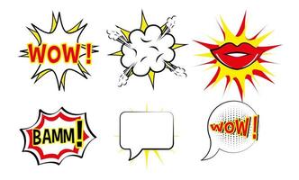 bundle of expression style pop art vector