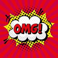 omg expression sign pop art style vector