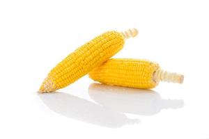 Close up Corn on white photo