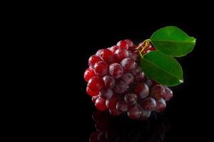 Red Grapes on black acrylic photo