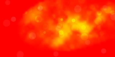 Light Orange vector background with bubbles Glitter abstract illustration with colorful drops Design for posters banners