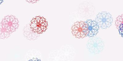 Light blue red vector natural backdrop with flowers
