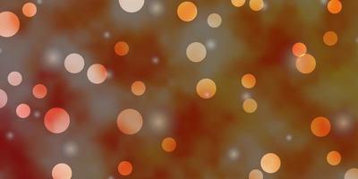 Light Orange vector background with circles stars Colorful disks stars on simple gradient background Pattern for booklets leaflets