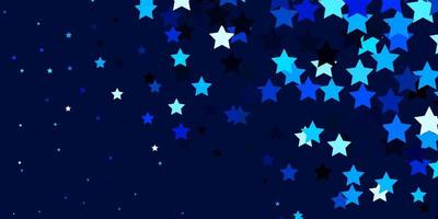 Dark BLUE vector background with small and big stars Colorful illustration with abstract gradient stars Design for your business promotion