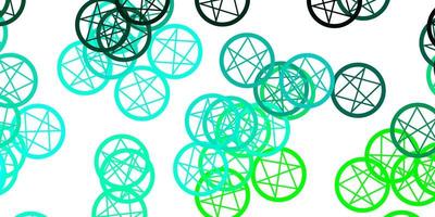 Light Green vector template with esoteric signs