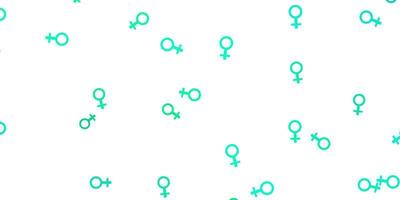 Light Green vector pattern with feminism elements