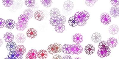 Light multicolor vector doodle template with flowers
