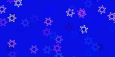 Light pink blue vector backdrop with virus symbols