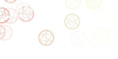 Light Pink Green vector texture with religion symbols