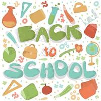 Back to school design concept with school items vector