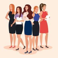 group of elegant executive businesswomen together vector