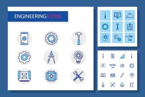 paquete de iconos de conjunto de ingeniería vector