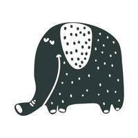 Cute nursery hand drawn elephant in scandinavian style vector