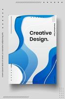 Plantilla de diseño de portada con líneas abstractas estilo moderno degradado de color diferente en el fondo vector