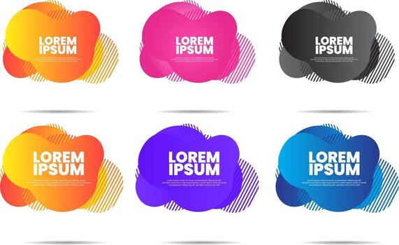 set of Dynamic colorful texture overlapped background vector