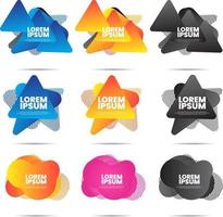 set of Dynamic colorful texture overlapped background vector