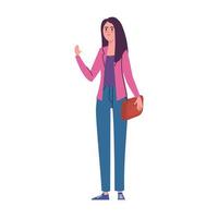 elegante personaje de avatar de mujer joven vector