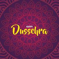 feliz festival dussehra con mandala de lujo vector