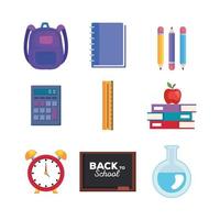 set of school and education supplies vector